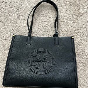 Tory burch black mid size tote bag